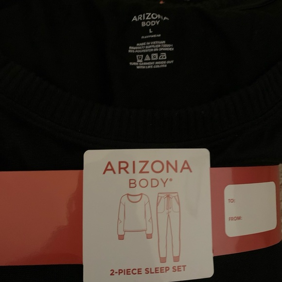 Arizona Fleece Pajama Pants,  Knit Black T-Shirt -  Large - Picture 2 of 4